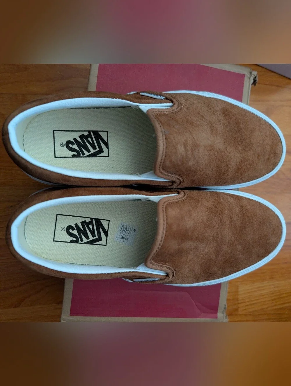 Women's Tan Suede Platform Vans 8